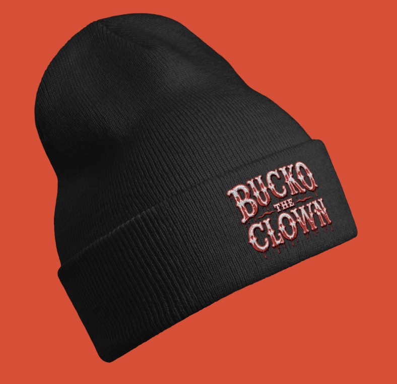 Black Bucko beanie, three-quarter view